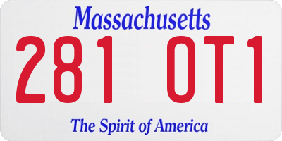 MA license plate 281OT1