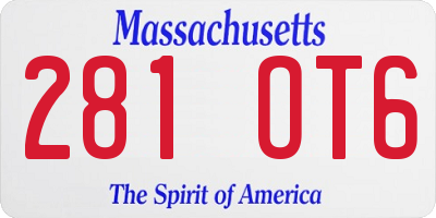 MA license plate 281OT6
