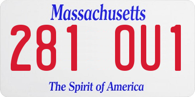 MA license plate 281OU1