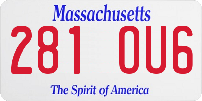 MA license plate 281OU6