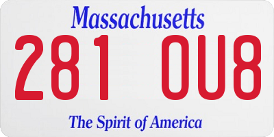 MA license plate 281OU8