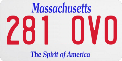 MA license plate 281OV0