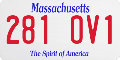 MA license plate 281OV1