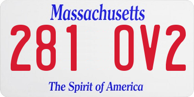 MA license plate 281OV2