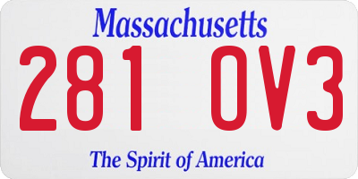 MA license plate 281OV3