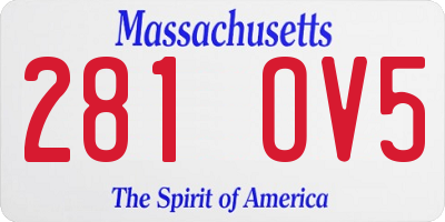 MA license plate 281OV5
