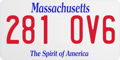 MA license plate 281OV6