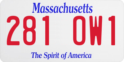 MA license plate 281OW1