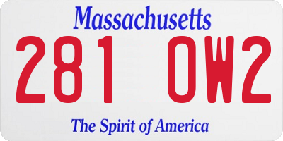 MA license plate 281OW2