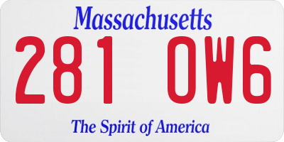 MA license plate 281OW6