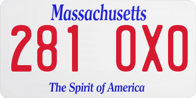 MA license plate 281OX0