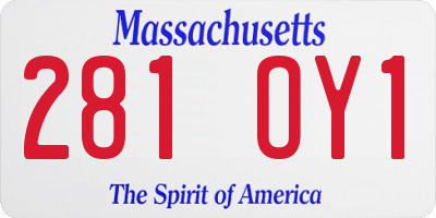 MA license plate 281OY1