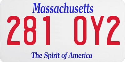 MA license plate 281OY2