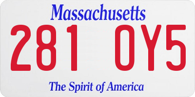 MA license plate 281OY5