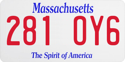 MA license plate 281OY6