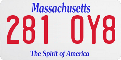 MA license plate 281OY8