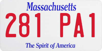 MA license plate 281PA1