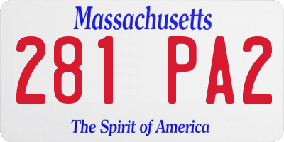 MA license plate 281PA2