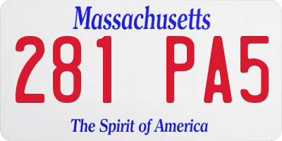 MA license plate 281PA5