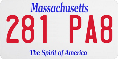 MA license plate 281PA8