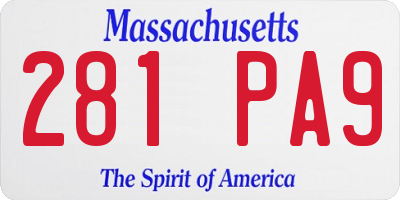 MA license plate 281PA9