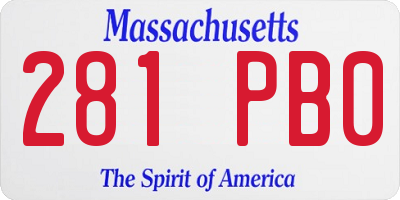 MA license plate 281PB0