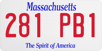 MA license plate 281PB1