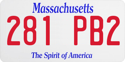 MA license plate 281PB2