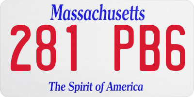 MA license plate 281PB6