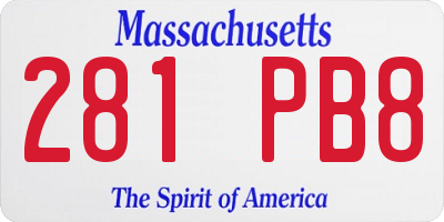 MA license plate 281PB8