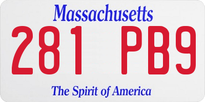 MA license plate 281PB9