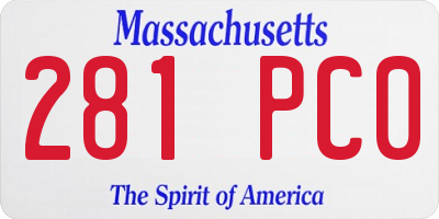 MA license plate 281PC0