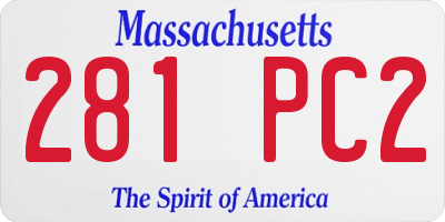 MA license plate 281PC2