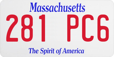 MA license plate 281PC6