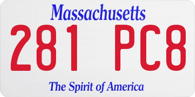 MA license plate 281PC8