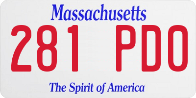 MA license plate 281PD0