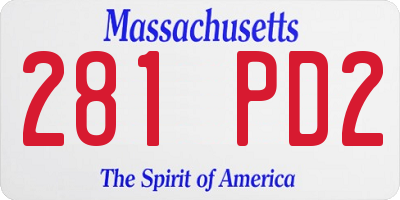 MA license plate 281PD2