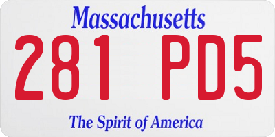 MA license plate 281PD5