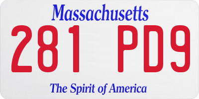 MA license plate 281PD9