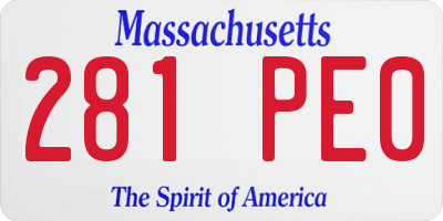 MA license plate 281PE0
