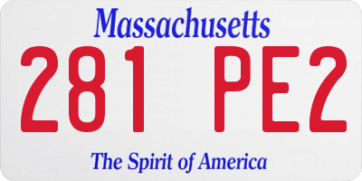 MA license plate 281PE2