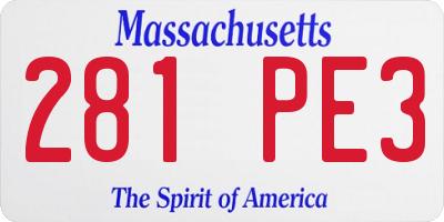 MA license plate 281PE3
