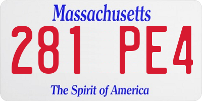 MA license plate 281PE4