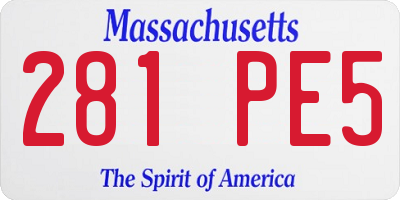 MA license plate 281PE5