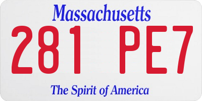 MA license plate 281PE7