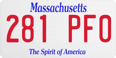 MA license plate 281PF0