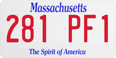 MA license plate 281PF1