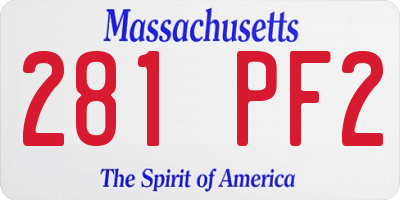 MA license plate 281PF2