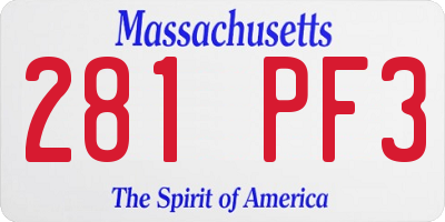 MA license plate 281PF3