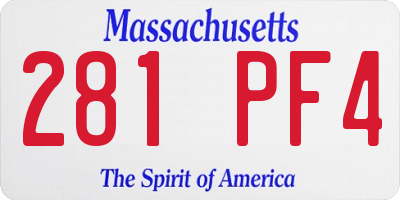 MA license plate 281PF4